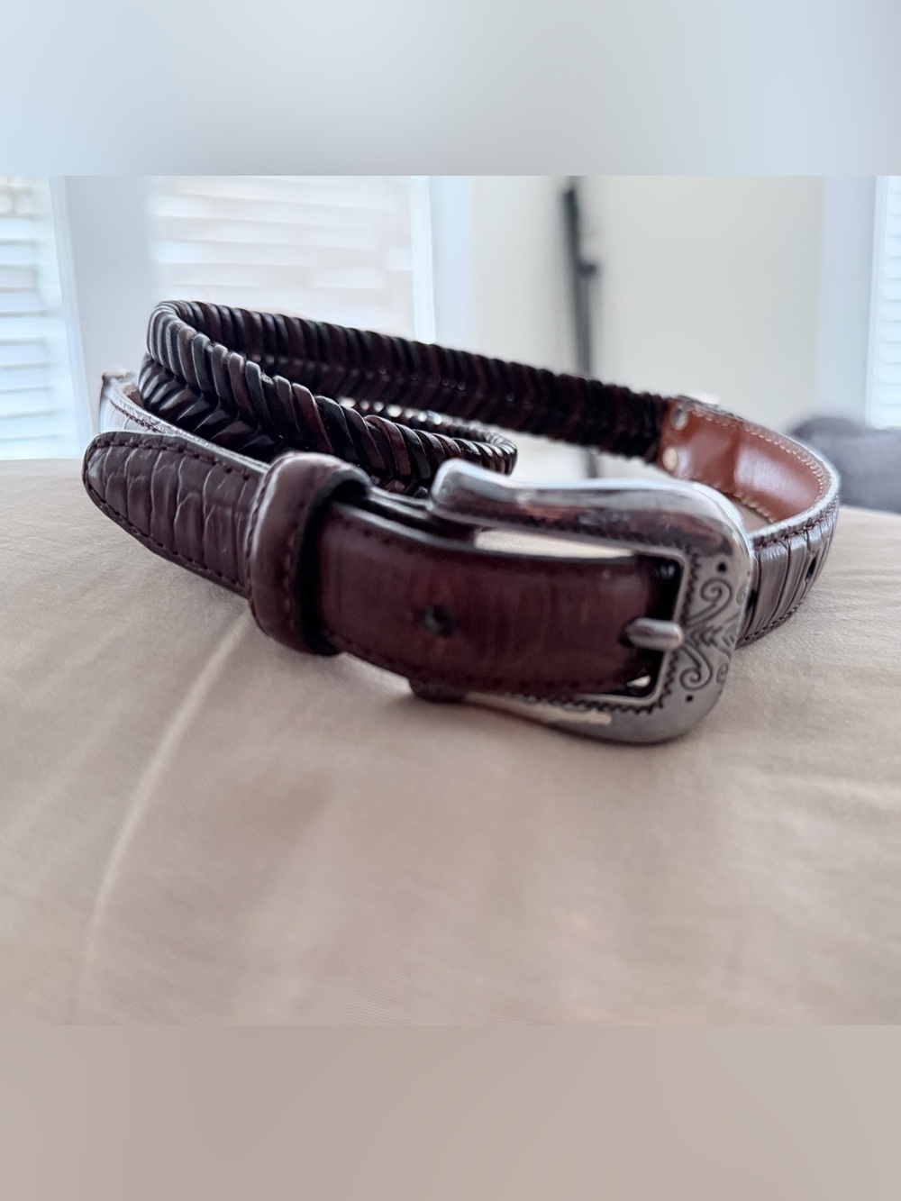 Brighton Brown Leather Belt with silver buckle